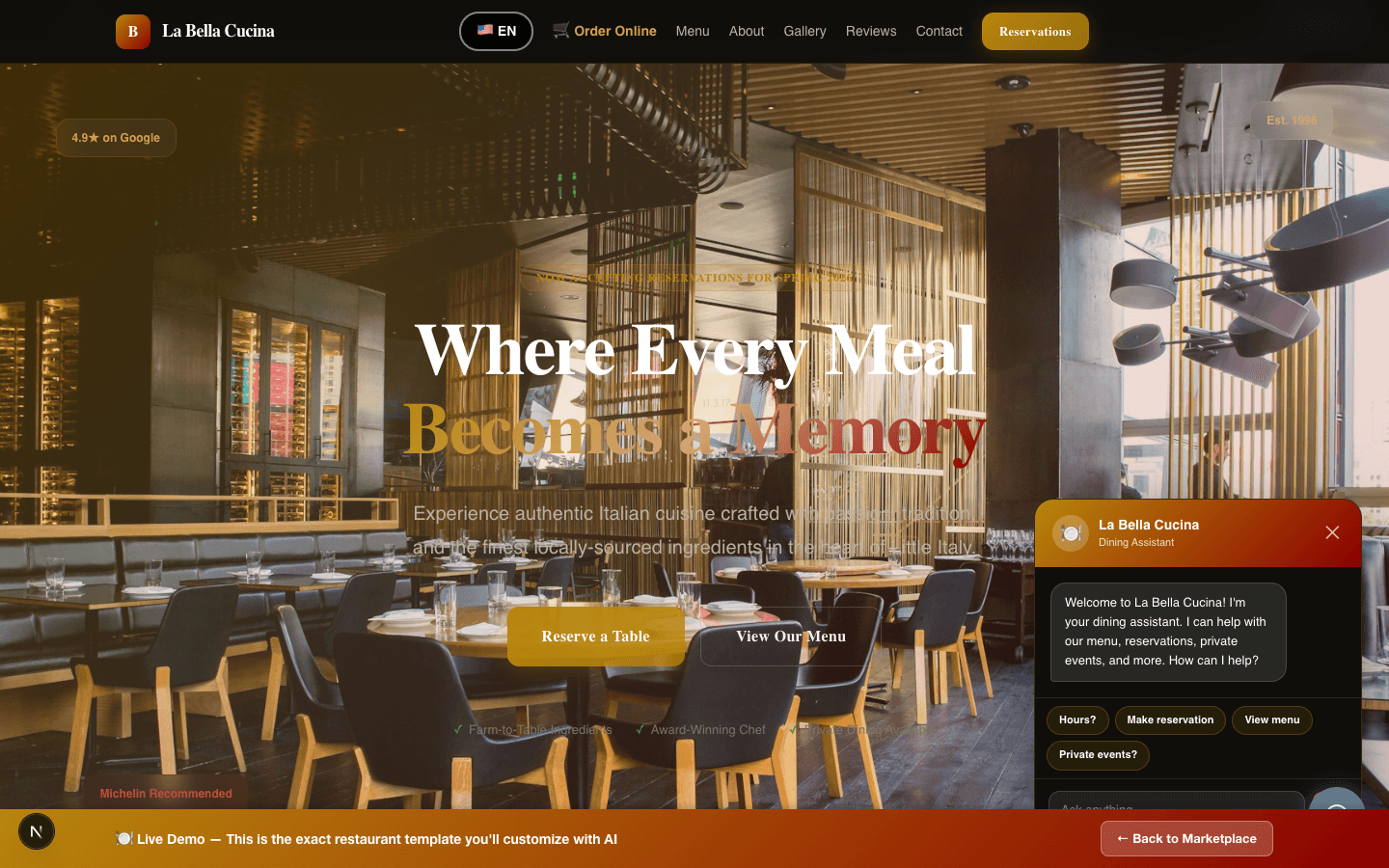 Bilingual template in English and Spanish