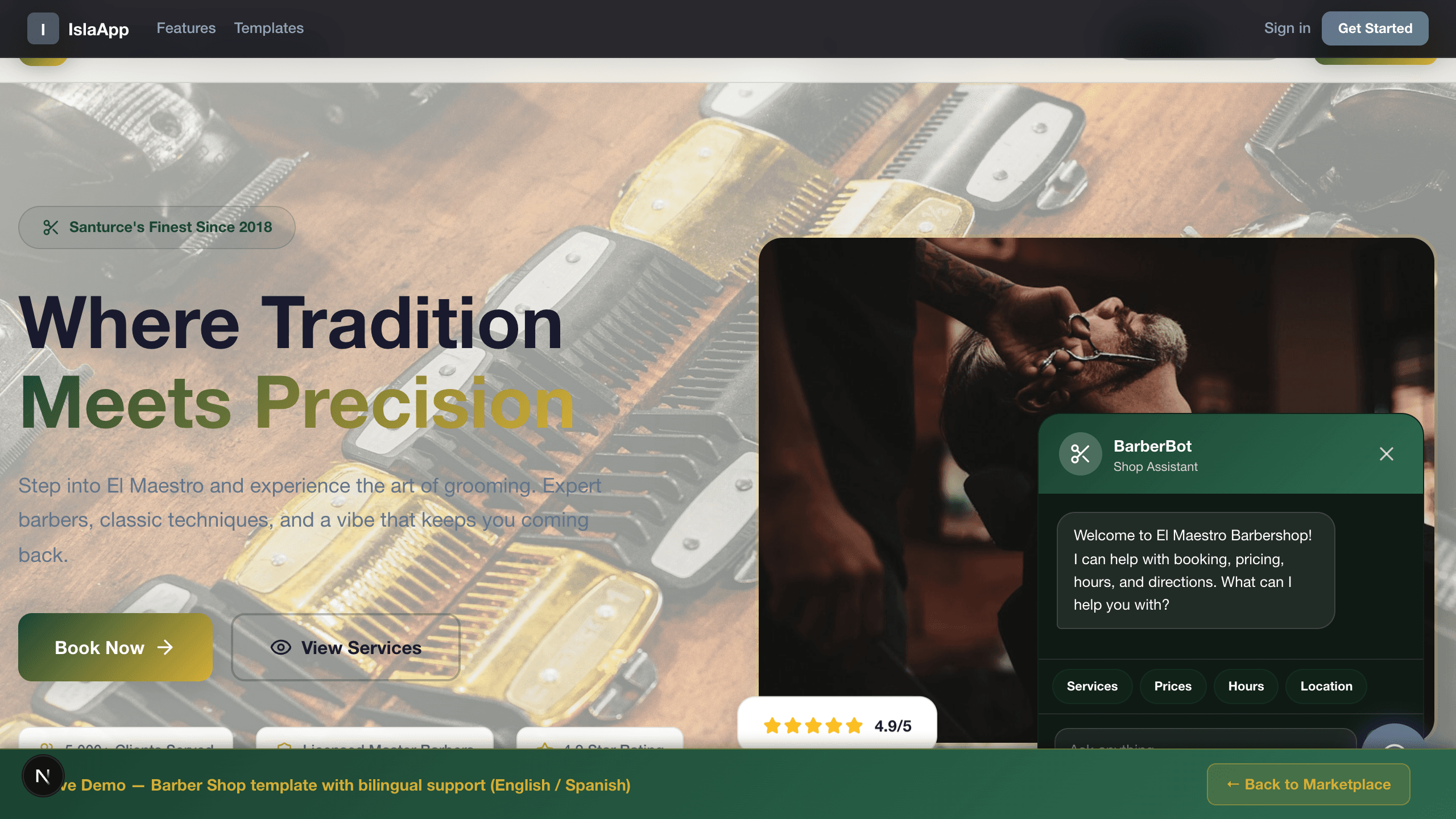 AI editor customizing a template