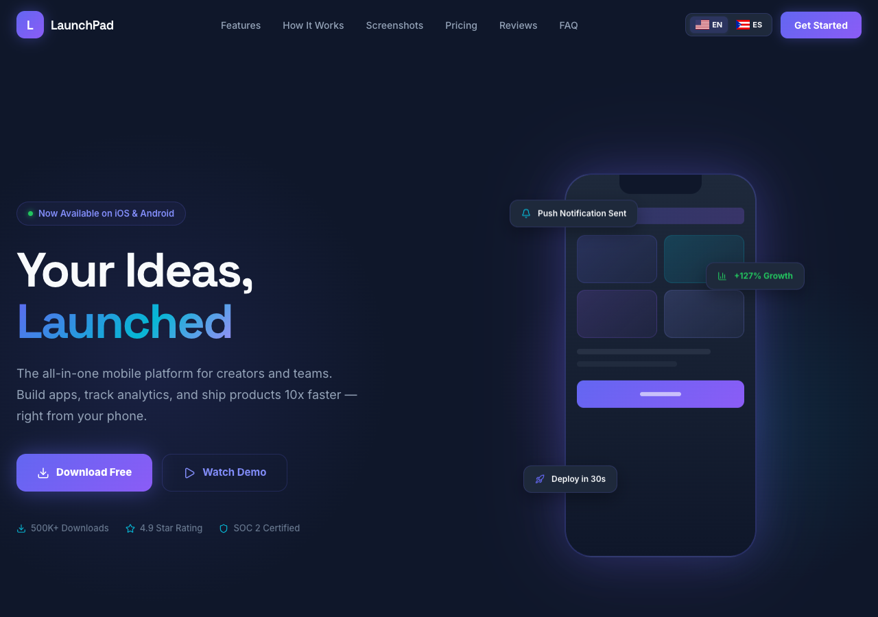 Mobile App Landing Page