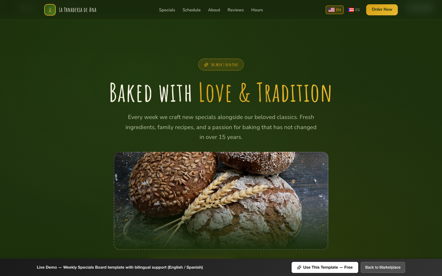 Weekly Specials Board